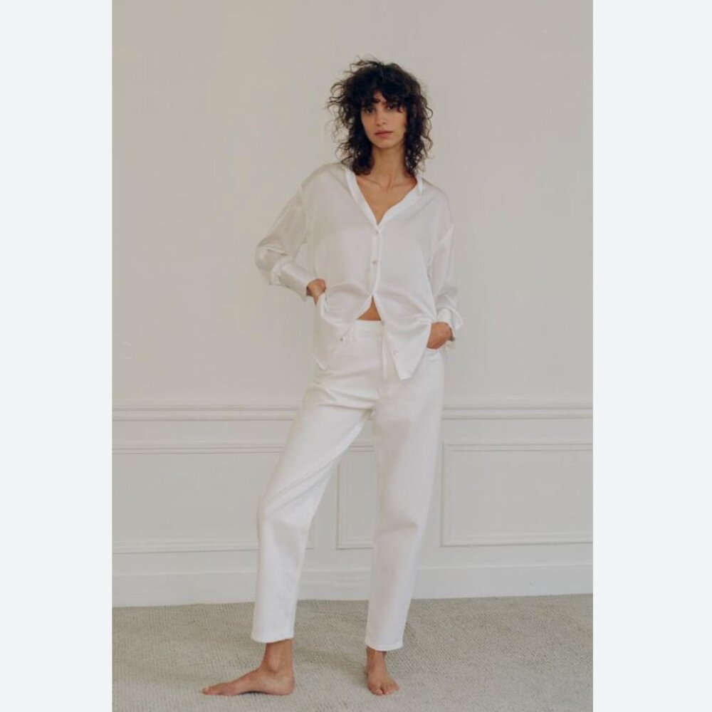 Zara White Straight Leg Jeans